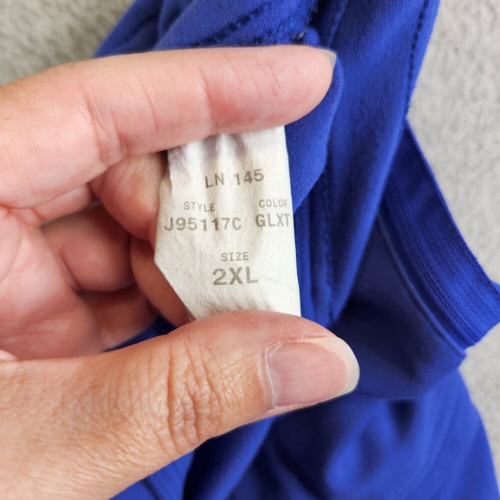 Jaanuu Scrub Pants Womens 2X Blue 10 Pocket Jogger Cargo Jersey Knit Drawstring - Picture 12 of 15
